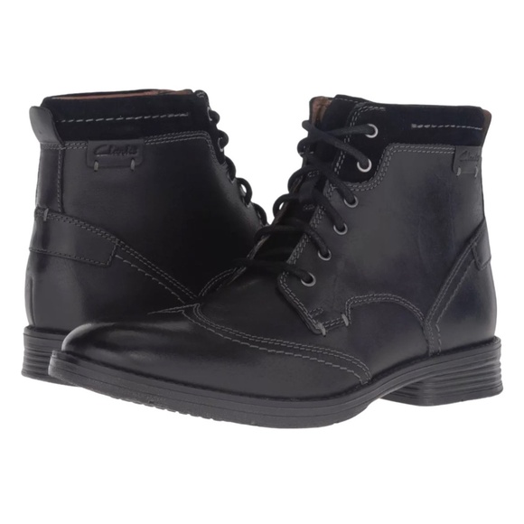 Clarks Other - Clarks Men's Size 10 Black Leather Lace-Up Ankle Boots - Excellent Condition